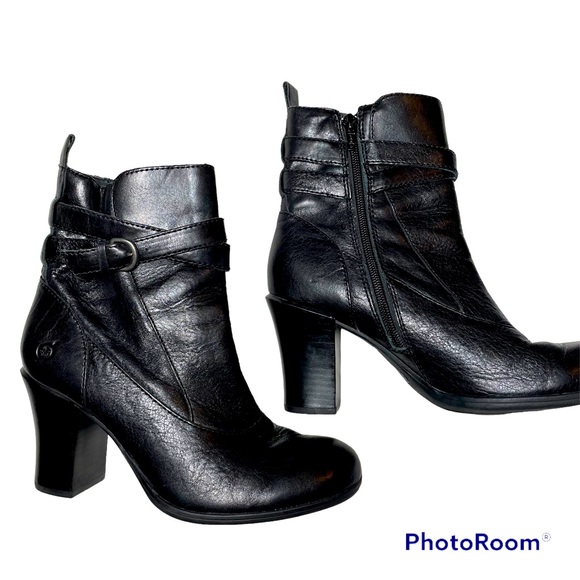 Born Shoes - Born Women’s Leather Ankle Boots Black Size 8.5